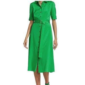 Lafayette 148 New York Belted Silk Shirtdress